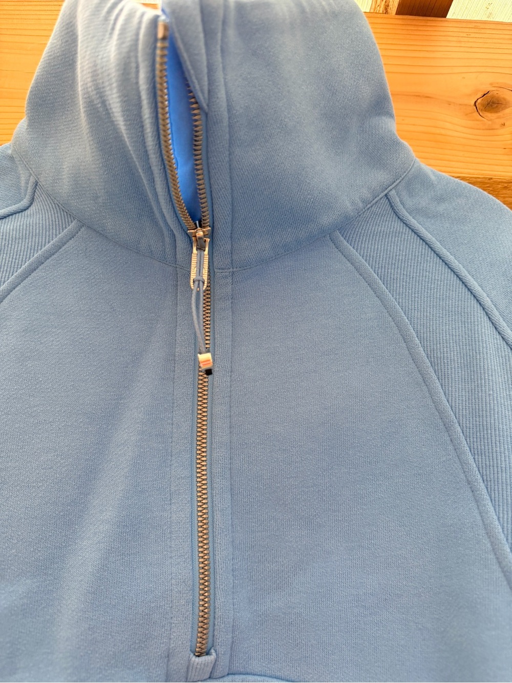 Lululemon Cropped Scuba Blue Funnel Neck Oversized Sweatshirt Pullover - Picture 7 of 17